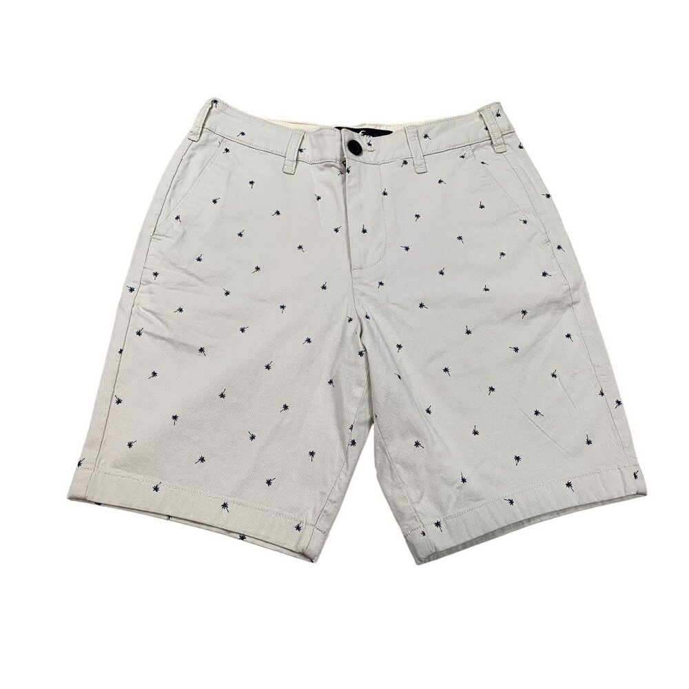 Hollister Mens 30 Tan Shorts Cotton & Elastane Blend With Palm Tree Embroidery